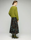 Floral Print High-Waist A-Line Midi Skirt