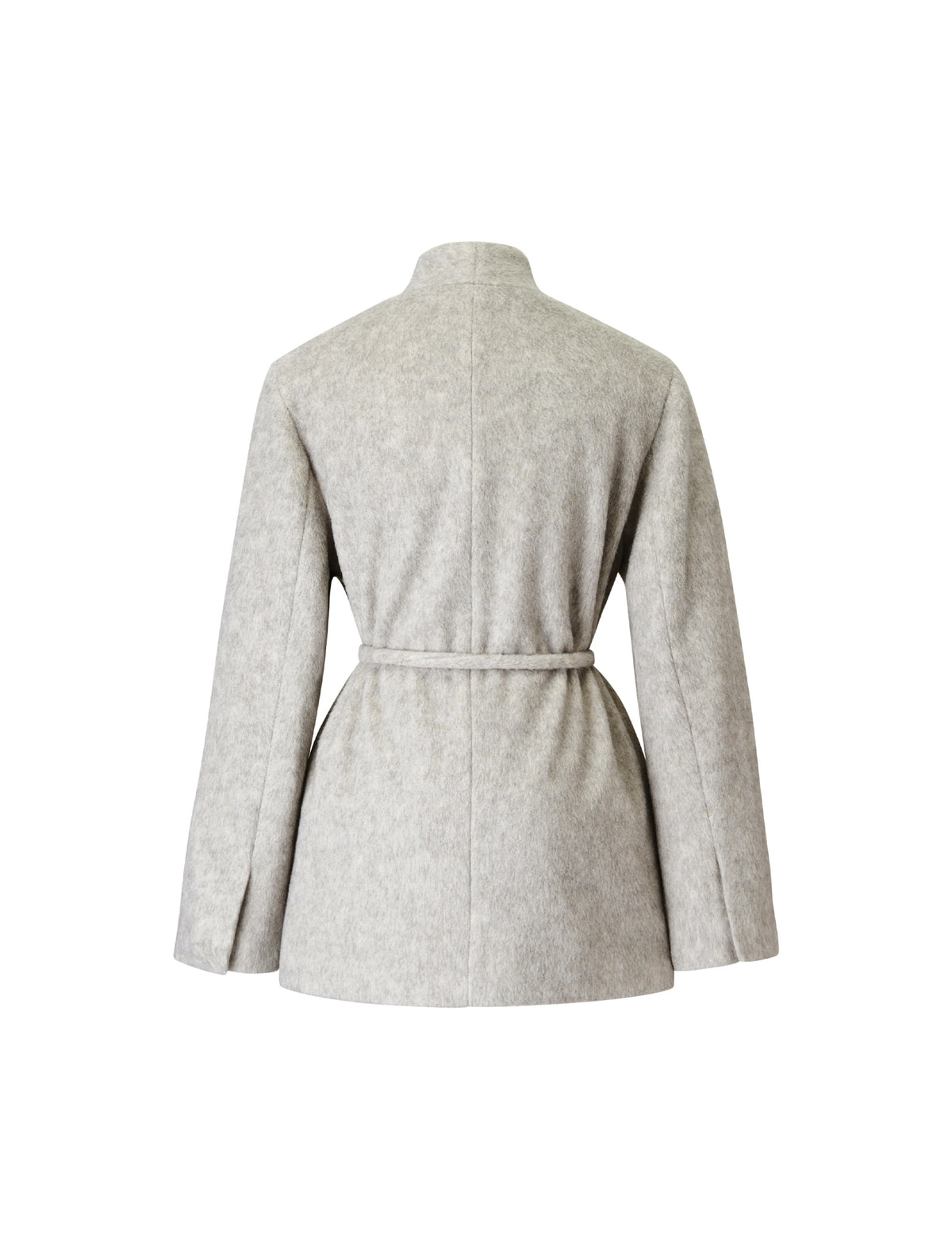 Wool Blend Relaxed Mid-Length Coat