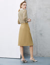 Asymmetric Solid Color Pleated Skirt