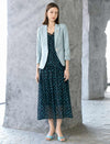 Light Blue 3/4 Sleeve Cropped Blazer
