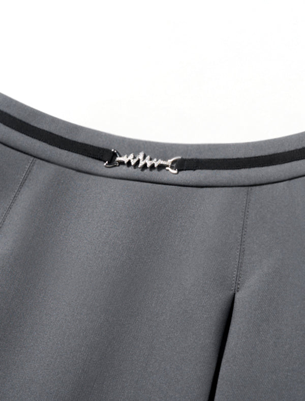 Solid Color Pleated Midi Skirt