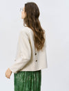 Oatmeal Cropped Double-Breasted Blazer