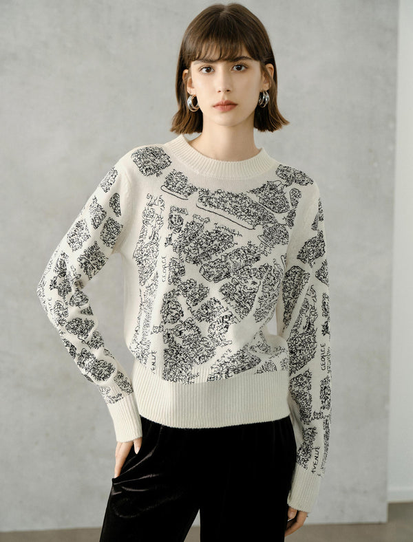 Embroidered Wool-Blend Sweater