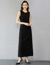 Shimmering Black Defined Waist Slip Gown