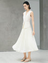 Pleated High-Waist Midi Skirt