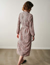 Leopard Print Long Sleeve Belted Fitted Dress