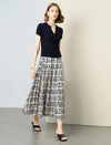 Tailored Open-Collar Knit Top