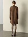Brown Double-Breasted Notched-Lapel Trench Coat