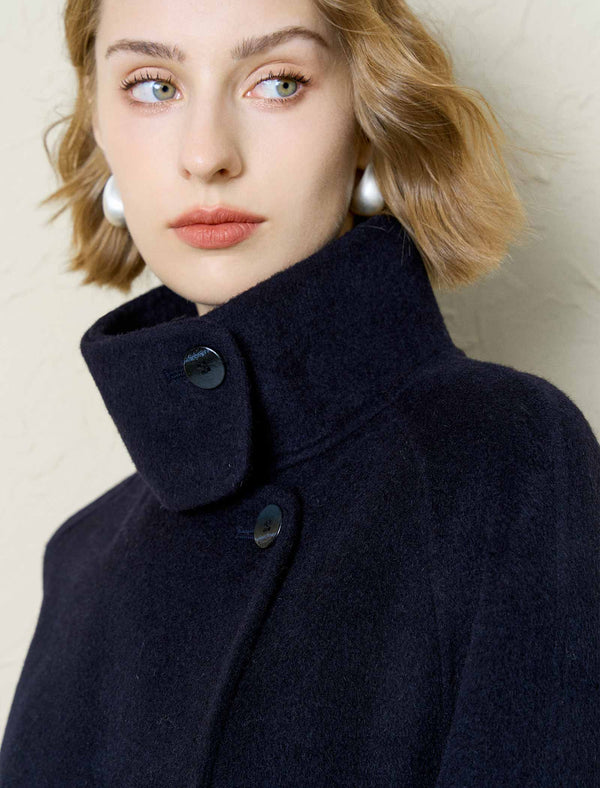 Wool-Alpaca Blend Self-Tie Wrap Coat