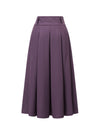 Purple Pleated Midi Skirt