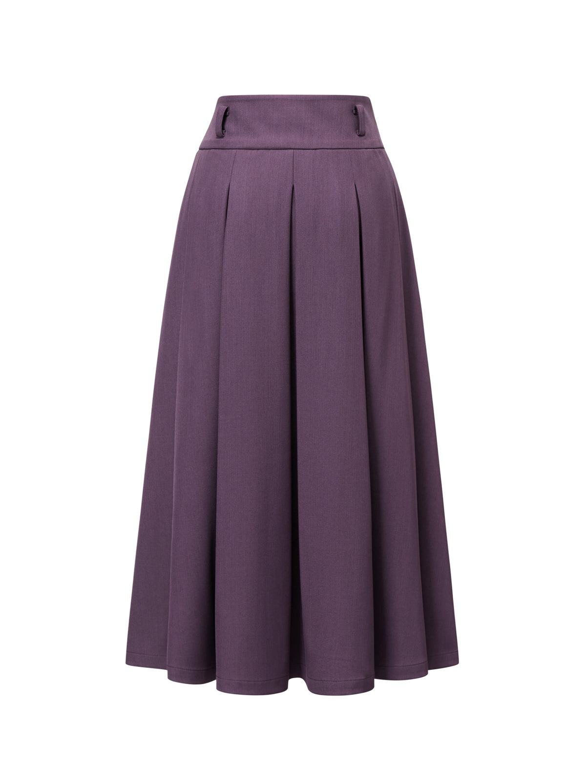 Purple Pleated Midi Skirt
