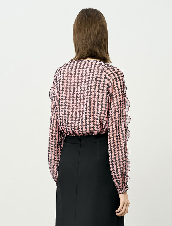 Pink Plaid Loose High-End Shirt