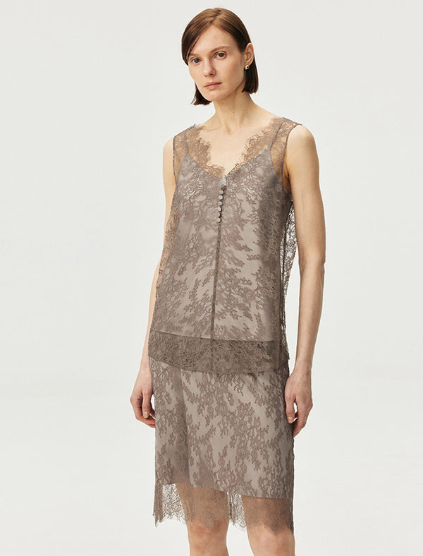 Sheer Lace Sleeveless Top