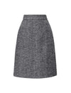 Wool Gray Classic Mid-Length Skirt