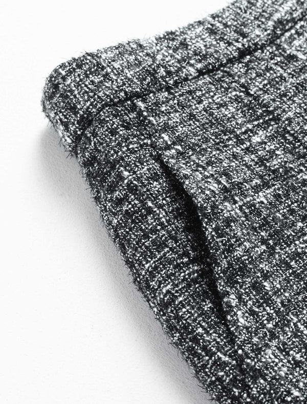 Gray Vintage High-Waist A-Line Midi Skirt