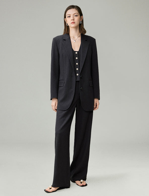 Linen Blend Relaxed Fit Tailored Blazer
