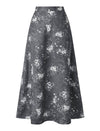 Vintage Printed High-Waist A-Line Midi Skirt