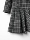 Tweed Plaid Bow Detail Dress
