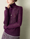 100% Wool Slim Fit High-Neck Knit Top