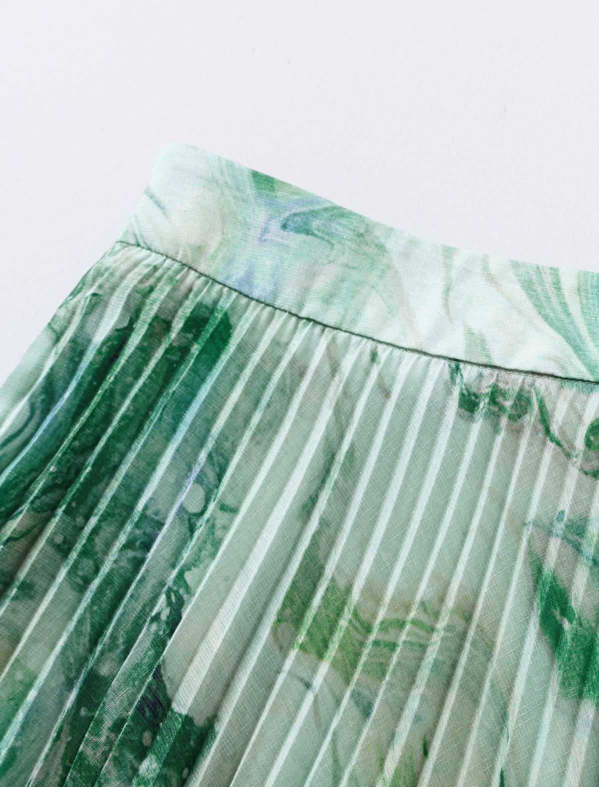 Marble Print Pleated Midi Skirt