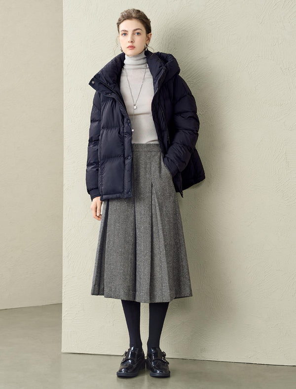 Herringbone Wool-Blend Culottes