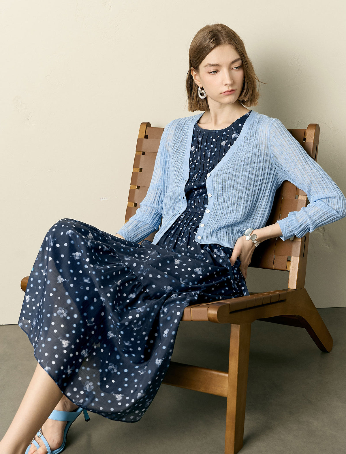 Tencel Floral Polka Dot Maxi Dress