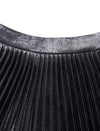 Black Metallic Pleated Midi Skirt
