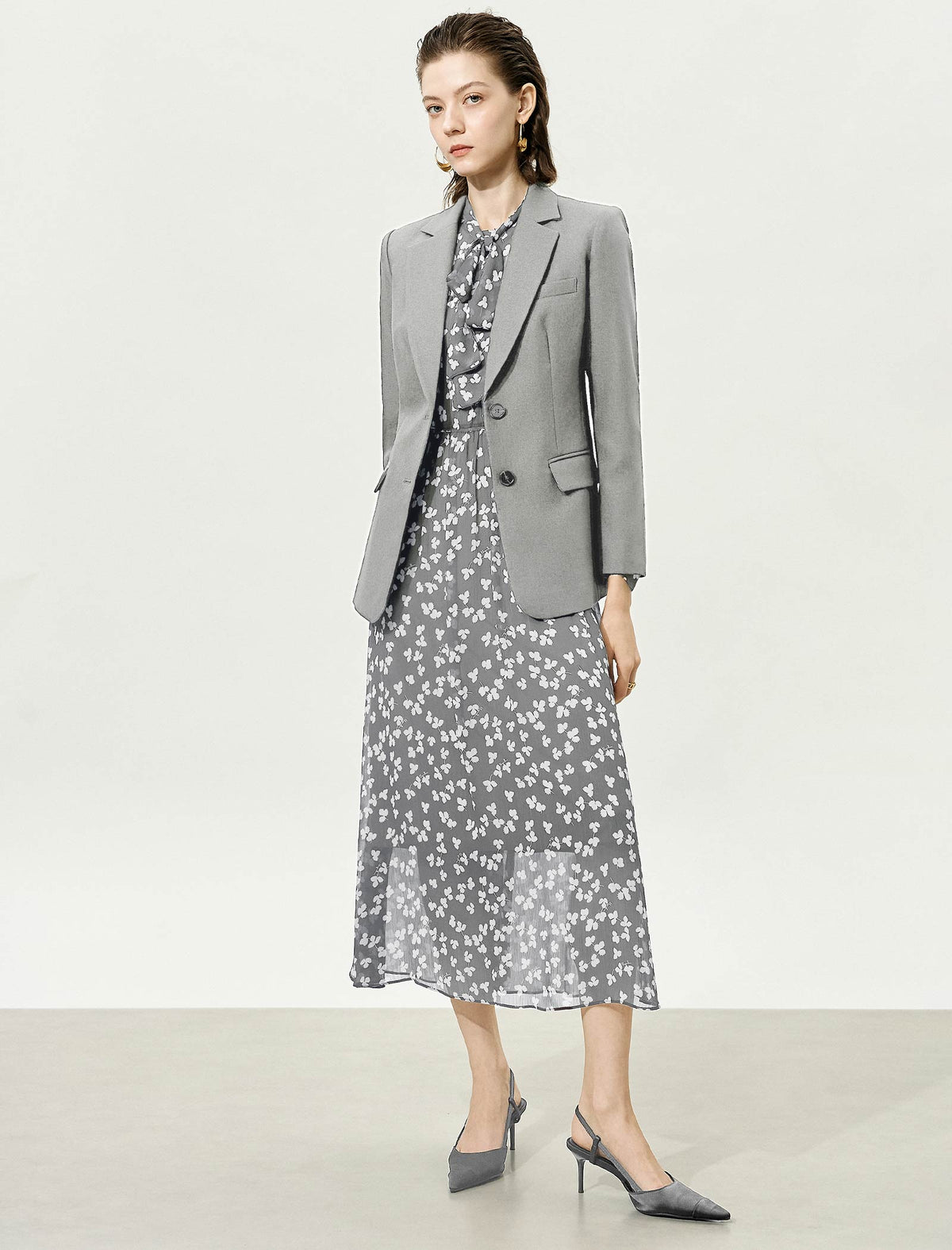 Solid Color Classic Suit Jacket