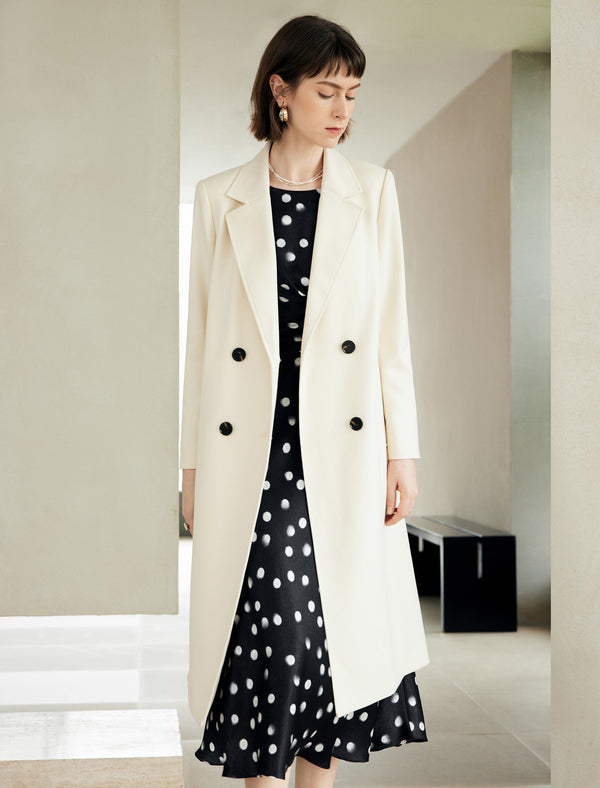 Black Polka Dot Long Sleeve Midi Dress