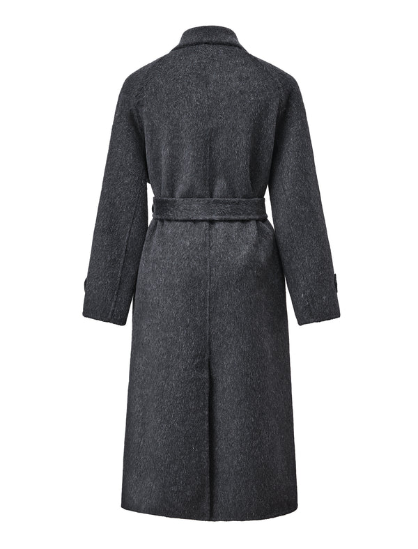 Wool-Blend Belted Coat