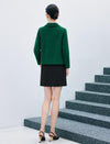 Wool Blend Long Sleeve Fitted Straight-Fit Jacket