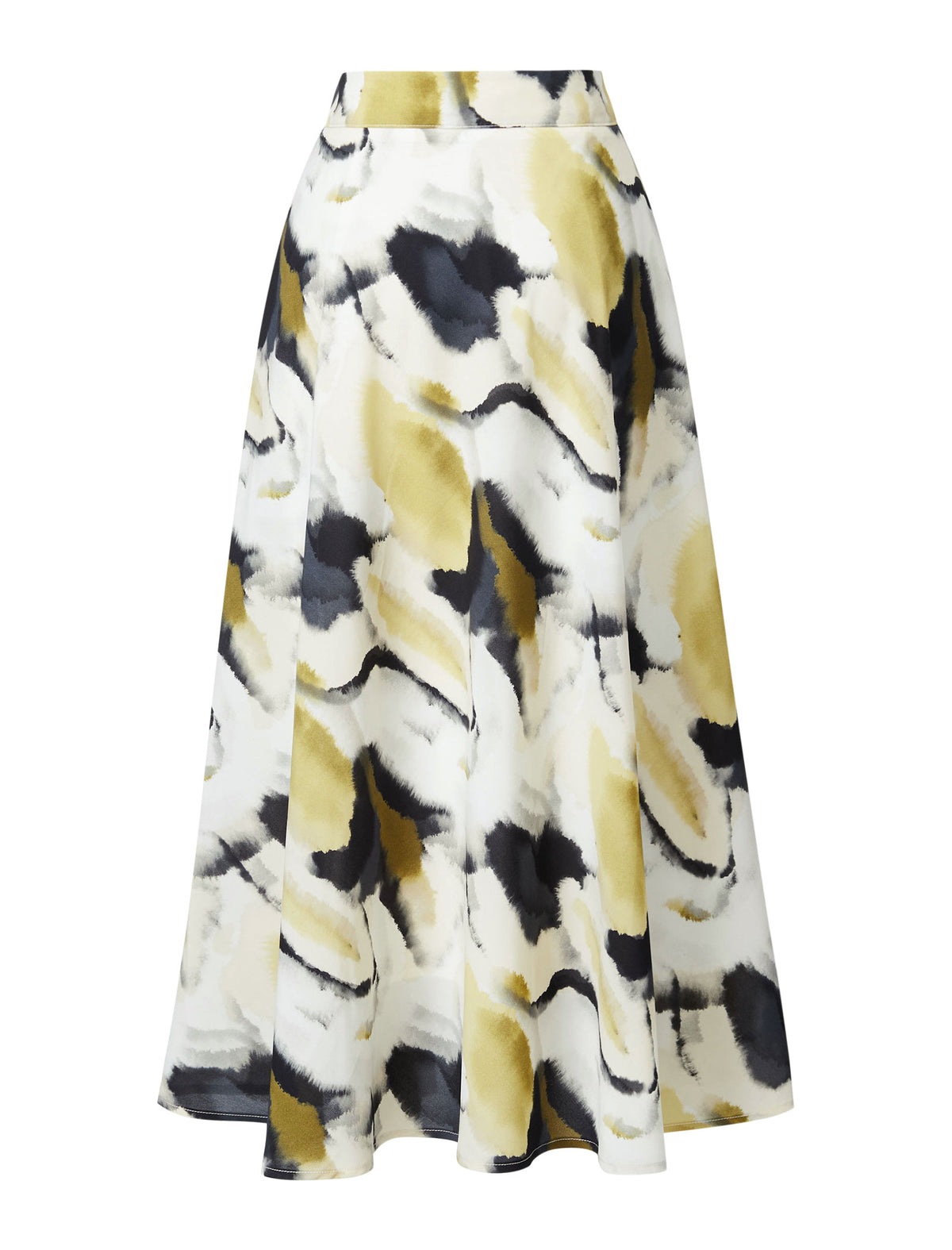 Abstract Print Flared A-Line Midi Skirt