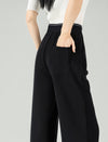 High‑Waist Solid Wide‑Leg Trousers