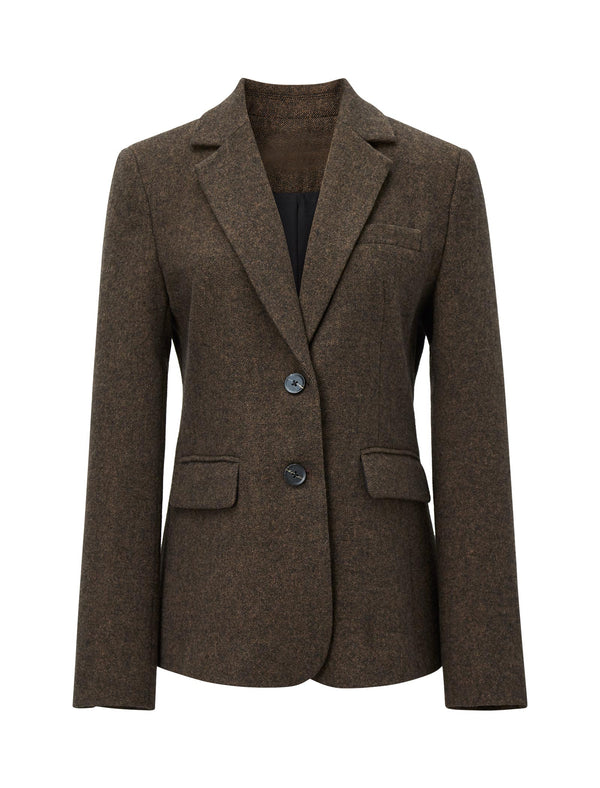Brown Wool-Blend Blazer