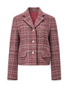 Wool Red Plaid Lapel Short Coat