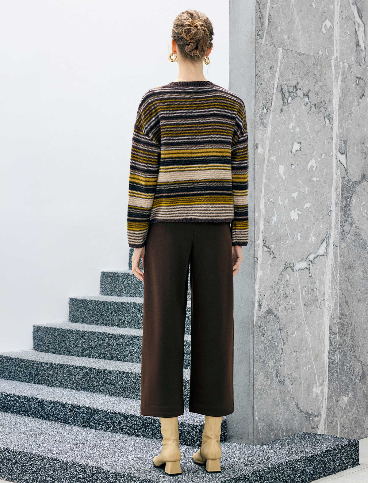 Pocket High-Waist Cropped Wide-Leg Pants
