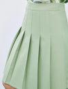 Solid Color Pleated A-Line Skirt