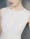 Textured Sleeveless Fit-and-Flare Midi Dress