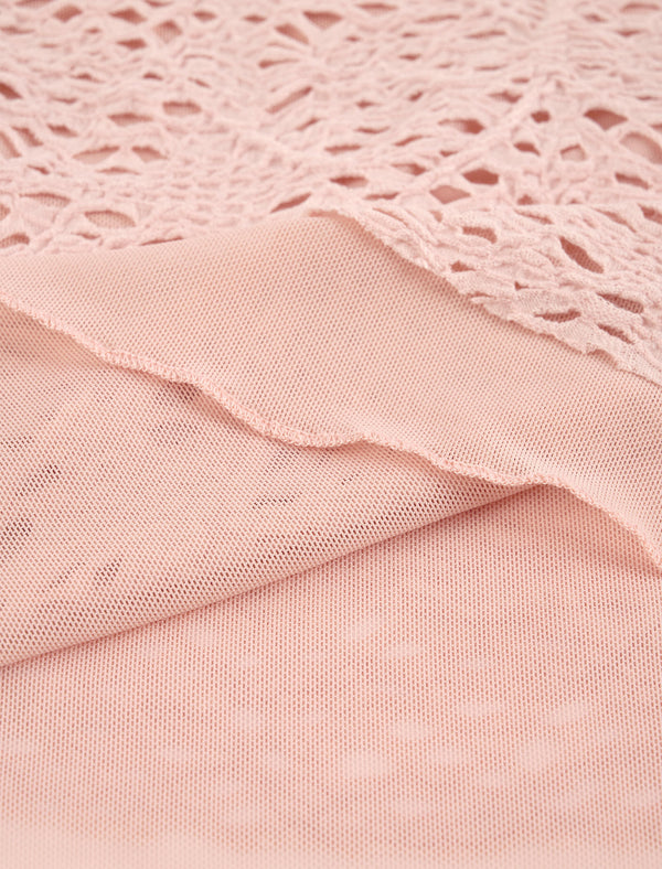 Pink Lace Long Sleeve Top