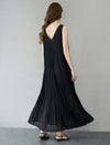 Intricate Pleated Halter Neck Gown