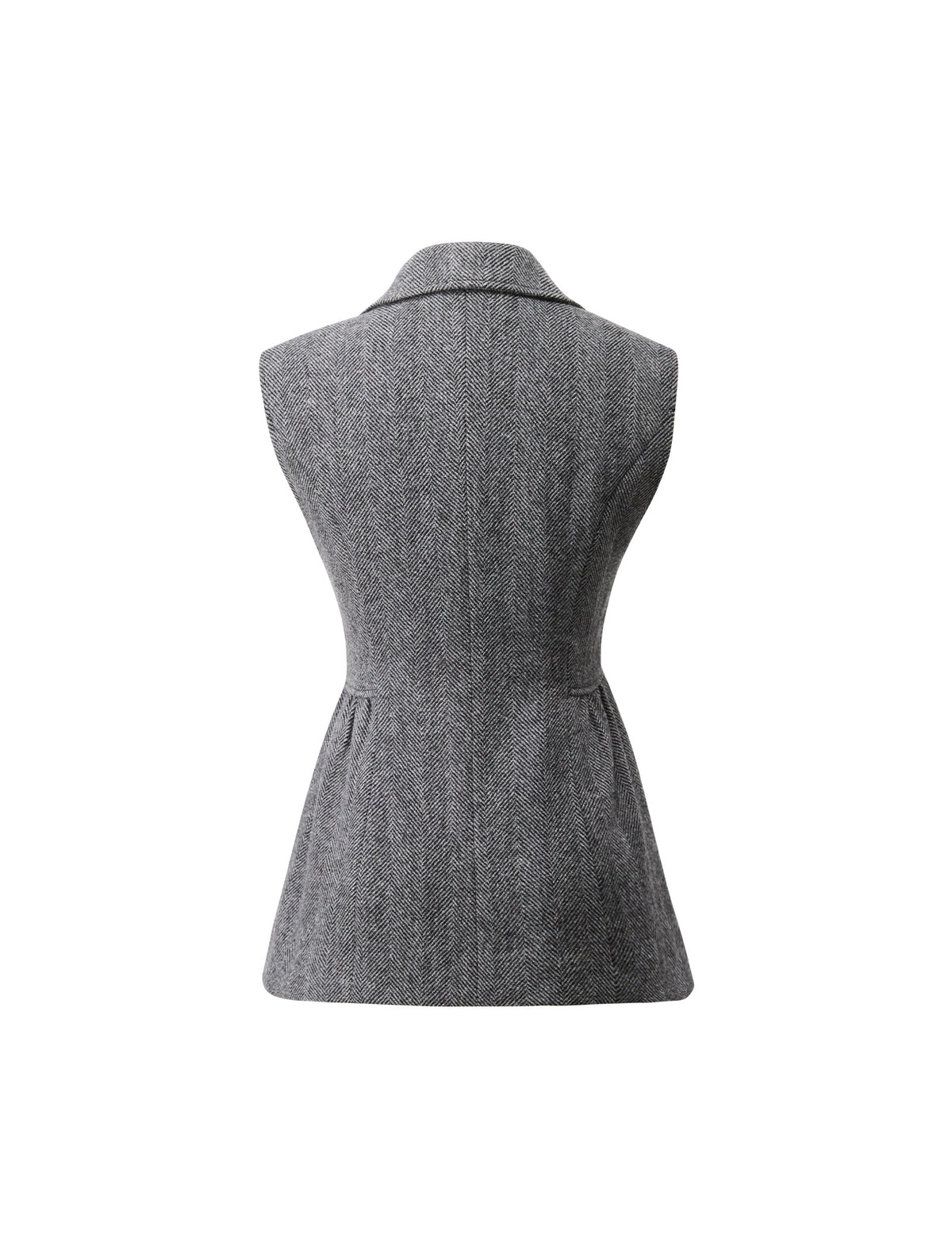 Wool Blend Tailored Button-Front Vest