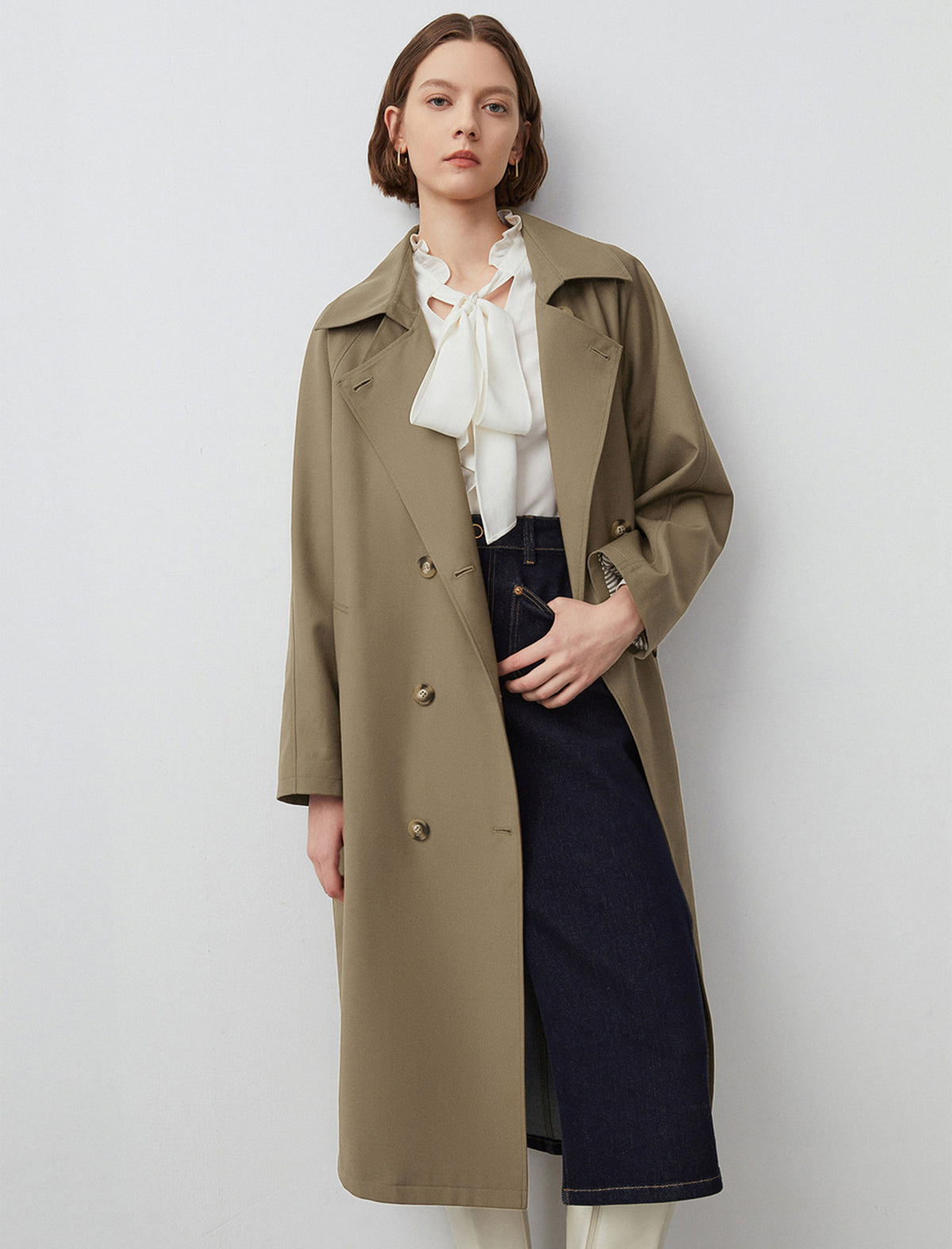 Double-Breasted Relaxed Fit Trench Coat