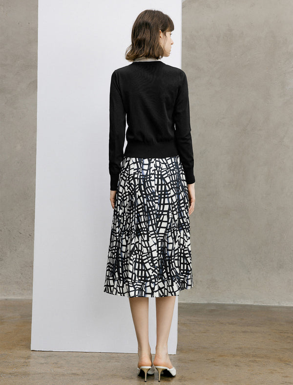 Faux Two-Piece Bow Detail Knit Top