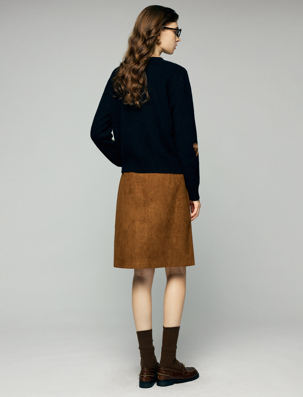 100% Wool Embroidered Floral Crewneck Relaxed Sweater