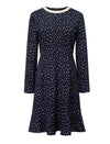 Floral Waist-Defining Long-Sleeve Dress