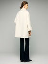 100% Wool Contrast-Trim Stand-Collar Button-Front Coat