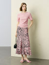 Beaded Collar Ribbed Short Sleeve Knit Top
