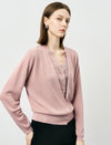 V-Neck Lace Detail Cardigan