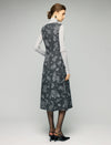 Paisley Print V-Neck Sleeveless Fitted A-Line Midi Dress