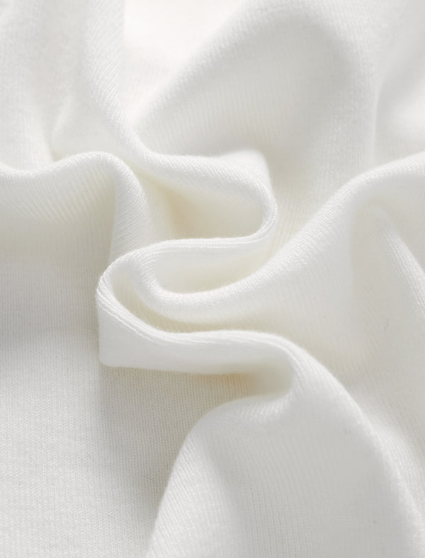 White Minimalist Loose Knit Round Neck Sweater